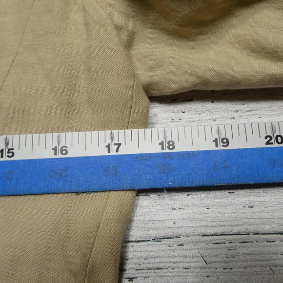 Brooks Brothers Blazer Womens 4 Tan‎ Irish Linen Cupro Lined Tailored Jacket - Picture 4 of 7